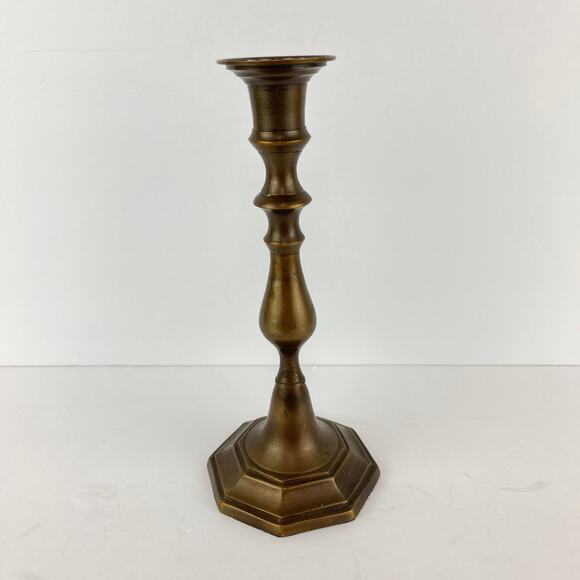 Vintage Single 8.5" Solid Brass Candlestick Holder - Picture 1 of 6